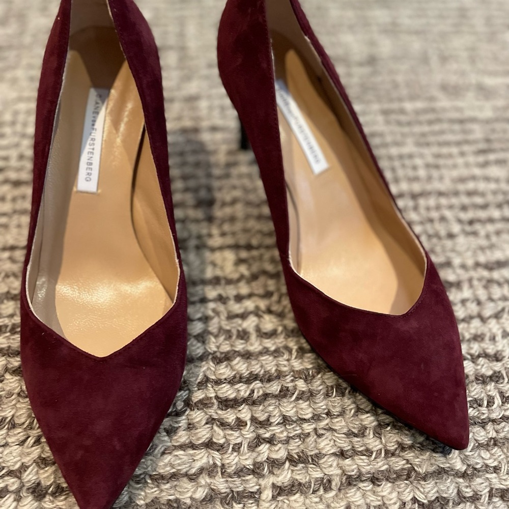 Purple suede Diane Von Furstenberg pumps